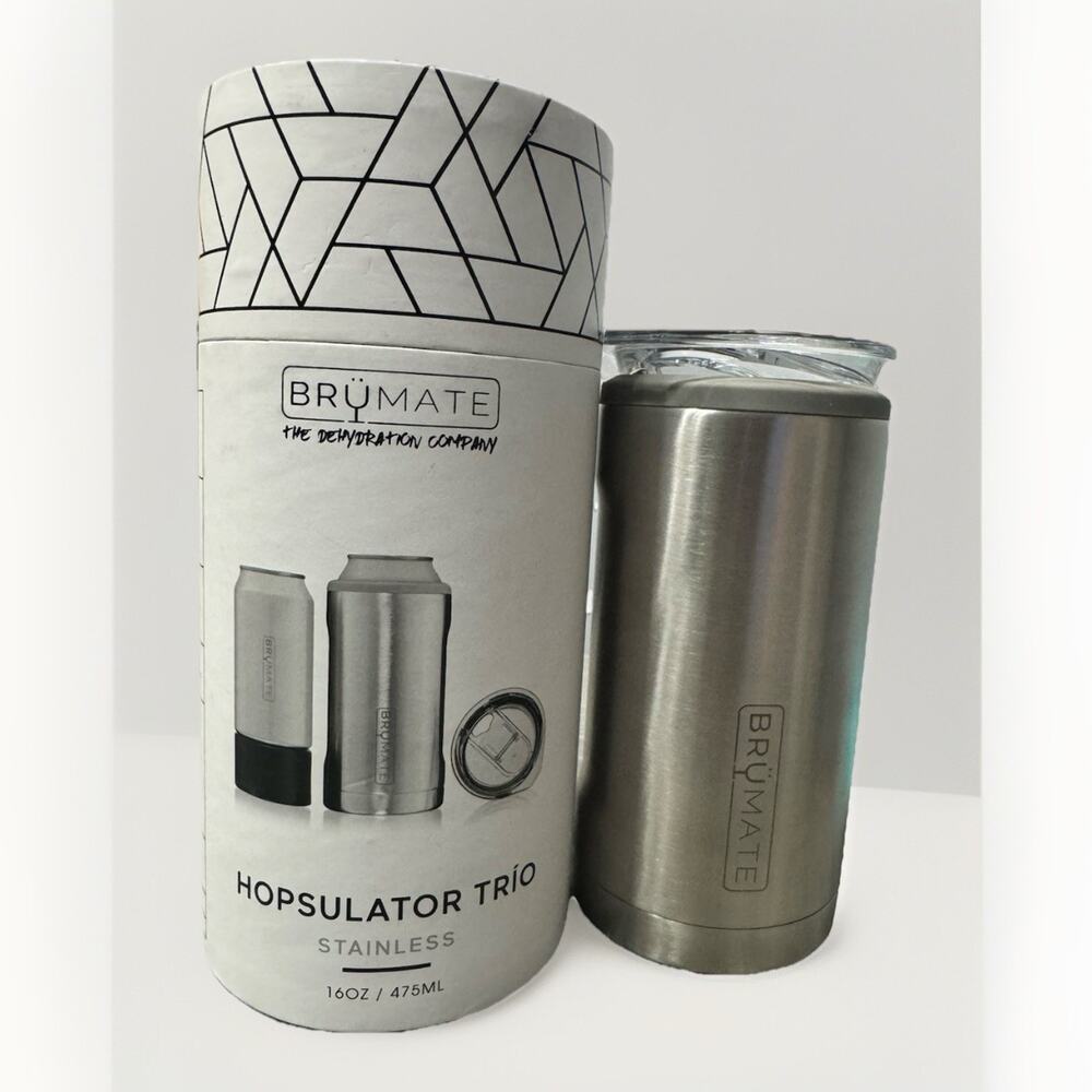 BRUMATE Hopsulator Trio Insulated Can Cooler Cup Koozie Coozie Stainless 16 Oz